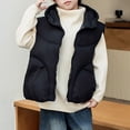 thumbnail image 6 of Kids Black Puffer Jacket Windproof Down Jacket Sleeveless Jacket Waistcoat Outwear with Pocket for Kids Quilted Vest 13-14 Years, 6 of 6
