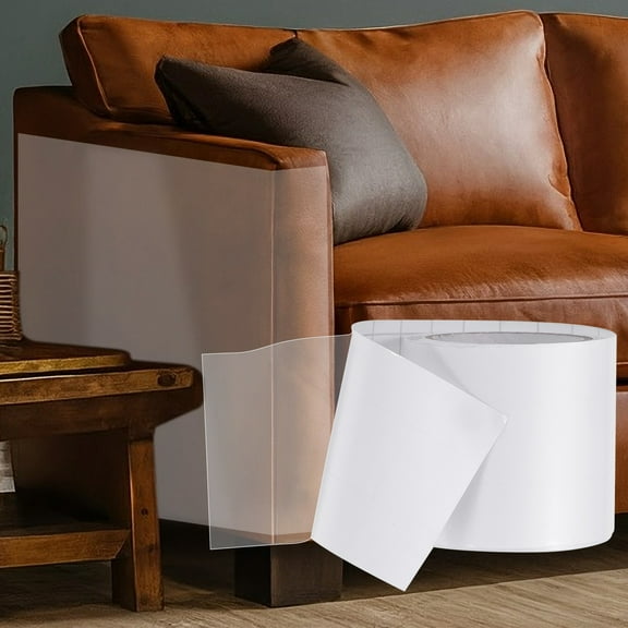 Anti Cat Scratch Furniture Protector, 1 Roll 118" x 1.9" Single-Sided Sticky Couch Protector