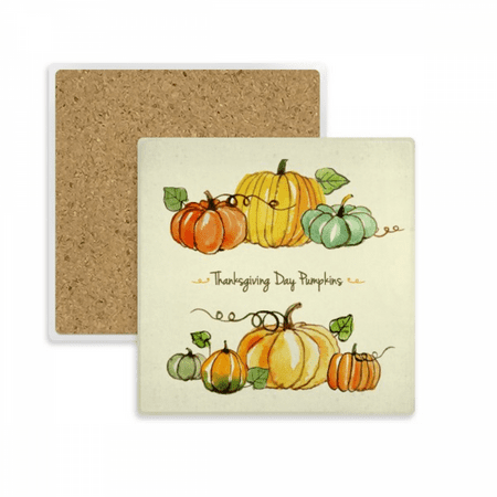 

Cartoon Pumkin Thanksgiving Day Pattern Square Coaster Cup Mat Mug Subplate Holder Insulation Stone