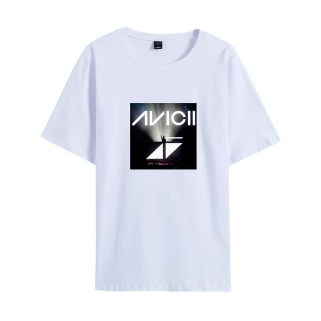 Suède DJ Avicii Avicii Entourant Personnalisé Tendance Coton Hommes Tout-Match Col Rond à Manches Courtes T-shirt- SinKeeU