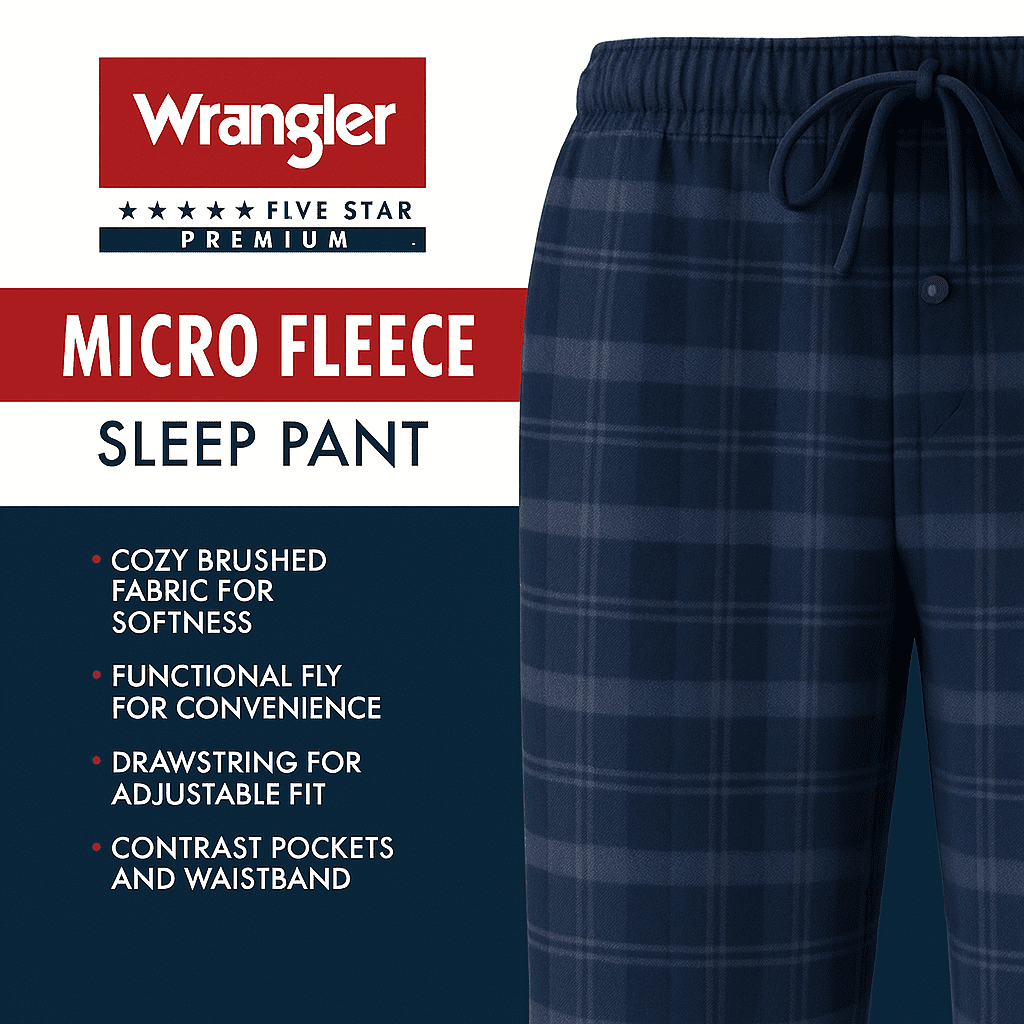 Wrangler Men's Ultra Comfort Microfleece Lounge Pants, 1 Pack