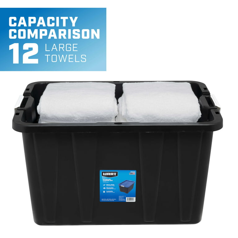 HART 27 Gallon Heavy Duty Latching Plastic Storage Bin Container