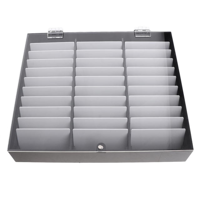 Caja de Almacenamiento Zulema para Uñas Falsas Extraíbles Pantalla de 30 Rejillas Negro