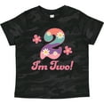 thumbnail image 3 of Inktastic 2nd Birthday Retro Flowers 2 Year Old Girl Girls Toddler T-Shirt, 3 of 5