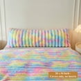 thumbnail image 2 of XeGe Fluffy Faux Rabbit Fur Body Pillow Cover, Luxury Plush Fuzzy Striped 20x54 Tie Dye Body Pillowcase Bedroom, Shaggy Furry Zippered Bedroom Long Pillow Case Pregnant Women Side Sleeper, Rainbow, 2 of 6