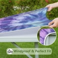 thumbnail image 6 of Purple Blue Tie Dye Pattern Square Fitted Tablecloth with Elastic Edge,Square Table Cover,Washable Elastic Table Cover for Home Kitchen Party Decor 34"x34", 6 of 6