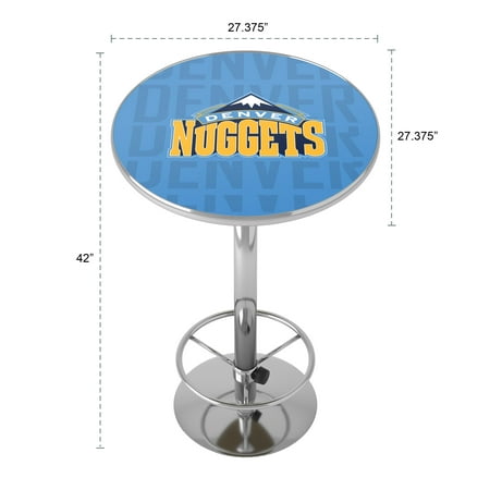 Denver Nuggets NBA City Chrome Pub Table - Powder Blue, Yellow