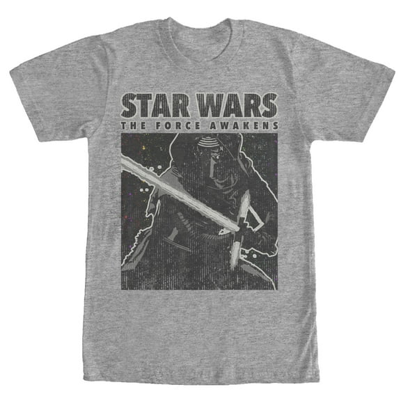 Men's Star Wars The Force Awakens Kylo Ren Distressed  Graphic Tee Athletic Heather Small