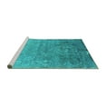 thumbnail image 2 of Ahgly Company Machine Washable Indoor Rectangle Oriental Turquoise Blue Industrial Area Rugs, 2' x 5', 2 of 4