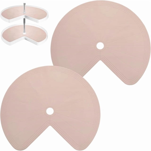 Paquete 2 Protectores Silicona Antideslizantes para Estantes Lazy Susan, Tapetes Organizadores Dos Niveles, Almohadillas Resistentes Al para Refrigerador, para Cajones.