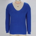 thumbnail image 4 of Weiqiqre Womens Sweaters V Neck Oversized Sweaters for Women Off Shoulder Loose Knit Jumper Pullover Tops, 4 of 9