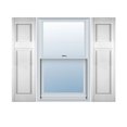 thumbnail image 1 of 18"W x 75"H Lifetime Vinyl, Custom Offset Panel, Raised Panel Shutters, w/Shutter-Loks (Per Pair), Bright White, 1 of 14
