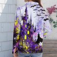thumbnail image 7 of Halloween Shirts for Women Button Down Collared Novelty Halloween Party Graphic Womens Blouses Fall Clothes Long Sleeve Holiday Outfits Tops Light Purple XL, 7 of 7