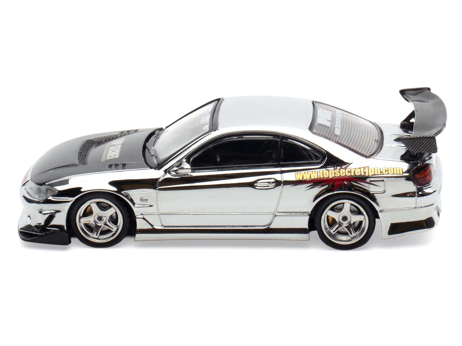 Nissan Silvia (S15) RHD Chrome w/Carbon Hood "Tokyo Auto Salon Kuala Lumpur 2025 Event Ed" 1/64 Diecast Model Car by Inno Models