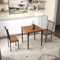 thumbnail image 5 of 3-Piece Dining Table Set with Kitchen Table and 2 Chairs, Modern Wood Dining Table and Chairs Set, Rustic Brown, 5 of 8