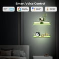 thumbnail image 5 of VST Floating Shelf with RGB Light, Work with Alexa Google Assistant App Remote Control, Handwave ON/Off, Metal Wall Mounted Light Emitting Shelves for Living Room Bathroom Bedroom, 2set, 5 of 6