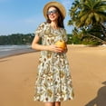 thumbnail image 6 of Horeoi Indian Paisley Print Women's Short Sleeve Dress Breathable Polyester-Spandex All-Over Print A-Line Side Pockets Elastic Waist, 6 of 6