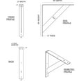 thumbnail image 2 of Ekena Millwork 2"W x 16"D x 16"H Traditional Steel Bracket, Stainless Steel, 2 of 13