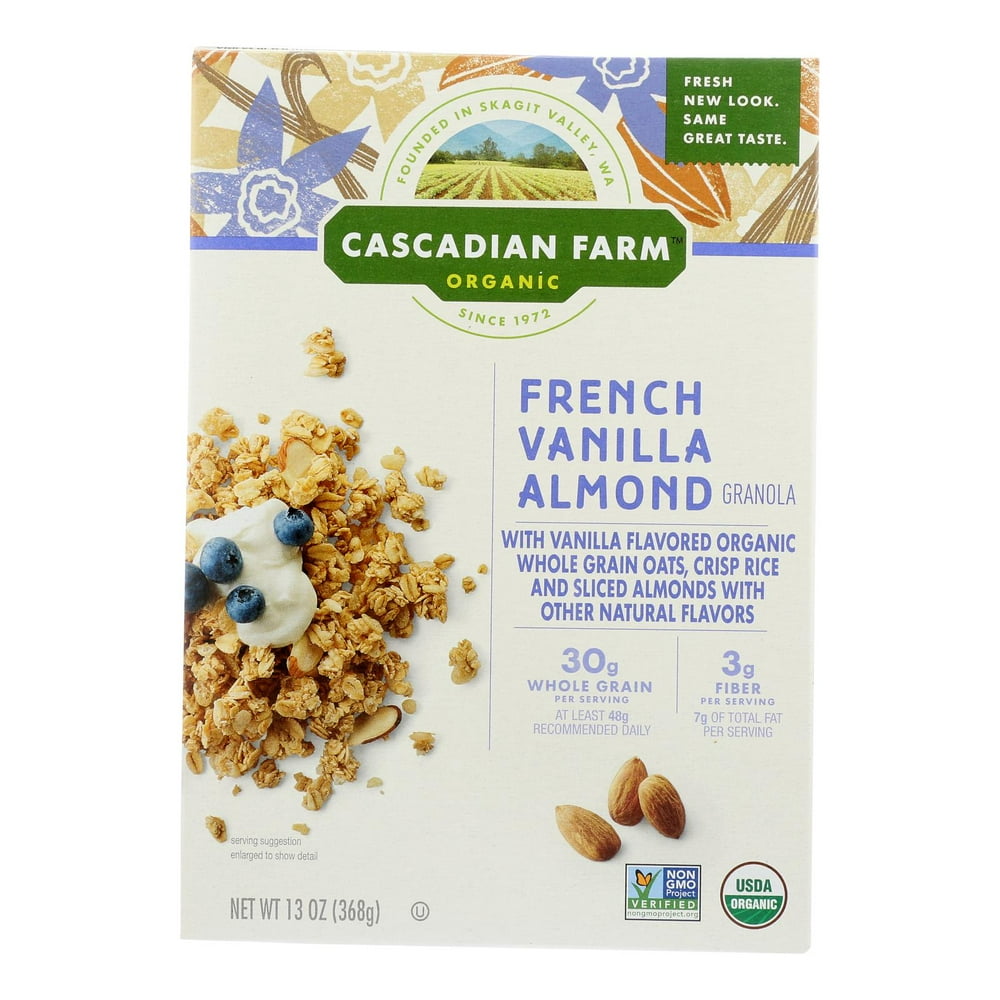 Cascadian Farm, GMO Free, French Vanilla Almond, Granola, 13 Oz, 6 Ct