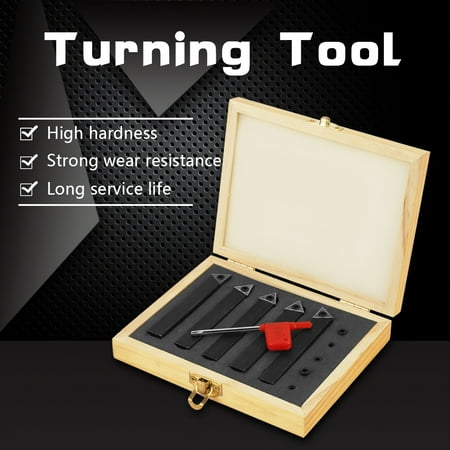 Carbide Insert Turning Tool - Anauto Indexable Insert Lathe Tool, Carbide Lathe Tool, 5Pcs 3/8” Indexable Carbide Insert Lathe Tools Set Turning Tools Kit with Box