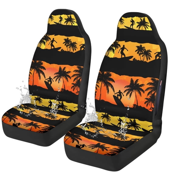 CHAQLIN Sunset Surf Car Seat Cover Polyester Fabric Interior Decor Easy Install Vehicle Seat Protector for Automotive
