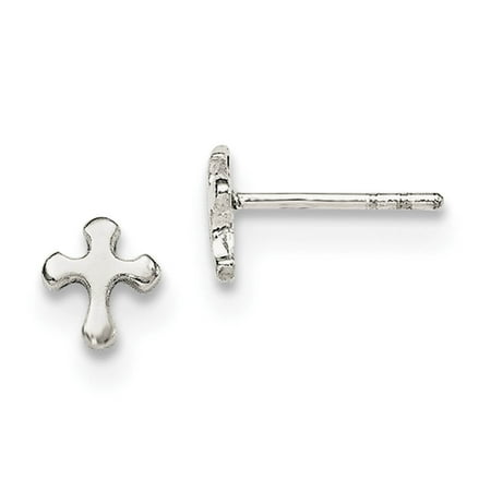 Fusion Collections Kids Cross Polished Earrings 925 Sterling Kids Cross Polished Earrings 925 Sterling Silver