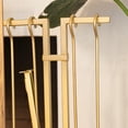 thumbnail image 7 of Barton 5-Piece Fireplace Tools Sets Gold Handle Wrought Iron Large Fire Tool Set & Holder Outdoor Fireset Fire Pit Stand, 29", 7 of 7