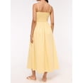 thumbnail image 6 of Jaimenalin Women'S Summer Midi Dresses Plaid Sleeveless Spaghetti Strap Smocked Tiered Beach Sundress Pockets Yellow L, 6 of 7
