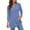Blue, variant on Summer Tops for Women 3/4 Sleeve V Neck Shirts Casual Loose Fit 2026 Blouses Flowy Summer Vacation Clothes