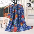 thumbnail image 2 of Pioneer Flower Floral Print Pattern Blanket,Comfortable Soft Lamb Wool Throw Blanket,All Season,Warm Lightweight Blankets for Sofa Bed Couch Living Room Chair,50"x60", 2 of 4