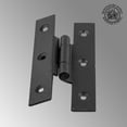 thumbnail image 5 of Renovators Supply Cabinet Hinge 3.5" Black Wrought Iron H Hinge w/1/4" Offset, Rust Resistant Hinge for Kitchen Cabinets w/Hardware, 5 of 11