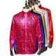 thumbnail image 2 of Camisa con lentejuelas para hombre, disfraz de actuación, disfraz de coro para adultos, disfraz de escenario, actuación de baile, camisa de manga larga, 2 of 5