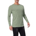 thumbnail image 4 of Lars Amadeus Men's Striped T-Shirt Long Sleeves Crew Neck Stripe Basic Tops, 4 of 6