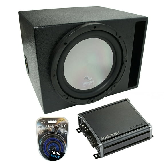 Universal Car Stereo Rhino Coated Ported 15" Harmony A152 Sub Box & CXA800.1
