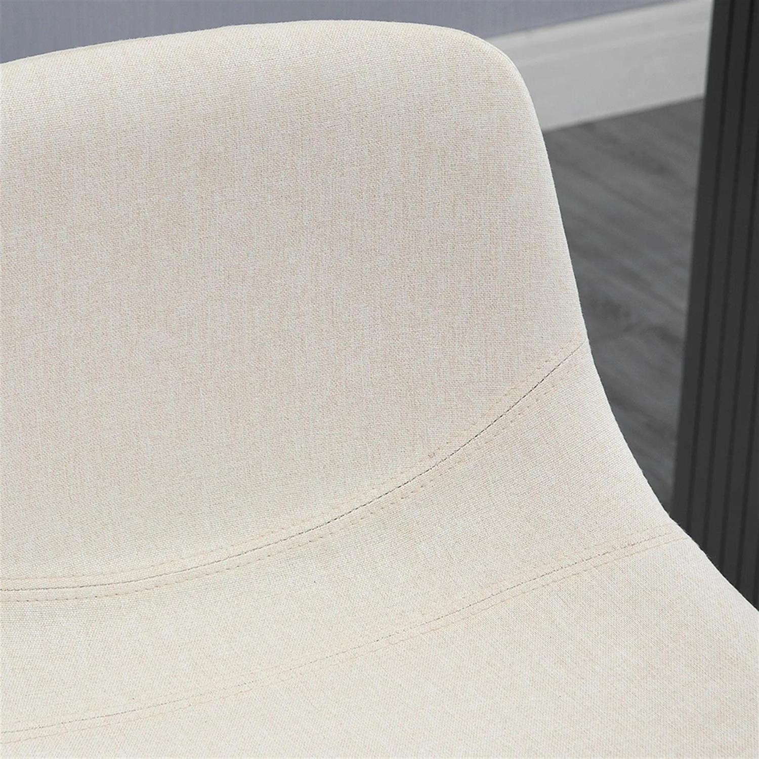 Demi Bonn Modern Swivel Bar Stool Set of 4 with Adjustable Height, Bar Height Stool with Upholstered Back and Steel Legs for Kitchen, Dinning Room, White