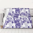 thumbnail image 5 of YFYANG Lightweight Warm Flannel Blanket, Purple Floral Line Doodle Throw Blanket for Bed, Sofa, Travel, Camping, 40"x30", 5 of 7