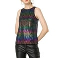 thumbnail image 6 of MODA NOVA Junior's Metallic Shiny Tank Top Party Club A-Line Shimmer Camisole Blacks XL, 6 of 6