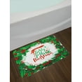 thumbnail image 2 of Christmas Bath Mat, Have a Happy Jolly Xmas Lettering Red Berries Framework Print, Plush Bathroom Decor Mat with Non Slip Backing, 29.5" X 17.5", White Green, by Ambesonne, 2 of 2