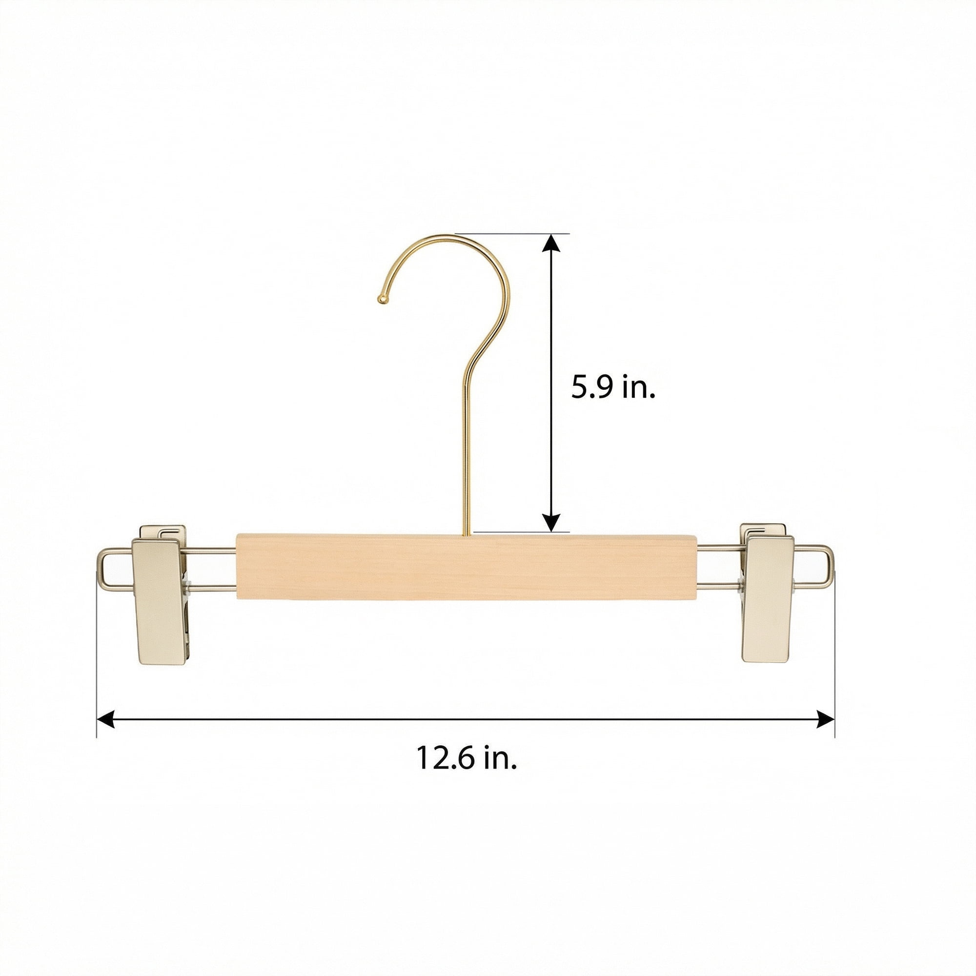 Unique Bargains 2 Pcs Wood Non-Slip Durable Space Saving Clothes Hangers Beige 12.6"x5.9"