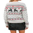 thumbnail image 3 of Women Christmas Knit Sweater Elk Pattern Long Sleeve Pullovers, 3 of 6