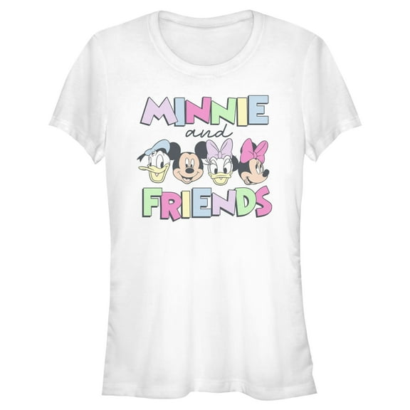 Junior's Mickey & Friends Minnie Crew Graphic Tee White Large