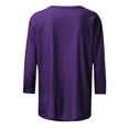 thumbnail image 5 of Gufahion Plus Size 3/4 Sleeve Shirts for Women Crewneck Casual Tshirt Fall Fashion Clothing Womens Tops Spring Outfits Basic Tees, Gifts for Women, 5 of 5