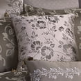 thumbnail image 4 of Benjara 10 Piece King Polyester Comforter Set with Leaf Print- Platinum Gray, 4 of 7