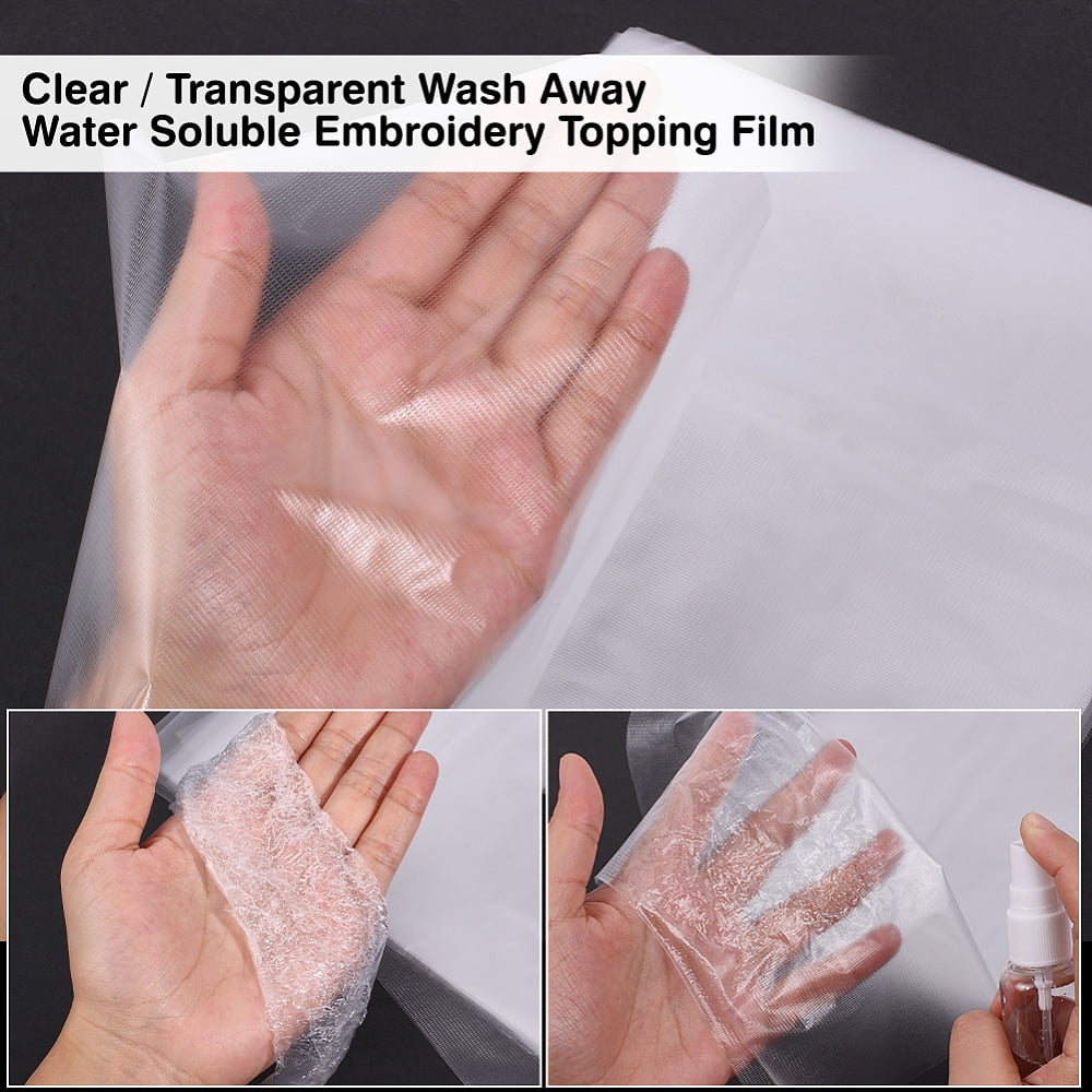 2 Bags Square PVA Water Soluble Film Water Soluble Stabilizer for Embroidery Clear 199x201x0.1mm 100 sheets/bag for making