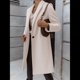 thumbnail image 5 of Abrigo de Guisante para Mujer, con Solapa y un Solo Botón, Cortavientos, Holgado, Informal, de Longitud Media, para Otoño e Invierno. Beige M, 5 of 7