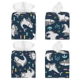 thumbnail image 2 of Kdxio Friendly Sharks Print Tissue Box Cover,Square Decorative PU Leather Facial Paper Case Organizer Holder Dispenser for Bathroom,Night Stands,Desk,Car 5.2''X5.2''X5.2'', 2 of 8
