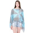 thumbnail image 3 of SWSMCLT Women's Fashion Shawl Soft Shirt Cute Casual Spring Cool Long Blouse Summer Fall Off The Shoulder Blue One Size, 3 of 5