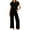 Black, variant on GaThRRgYP Womens Sets Outfit under $10,Women's Summer Two-piece Clothing Set with Lapel and Wide Leg Pants Casual Set