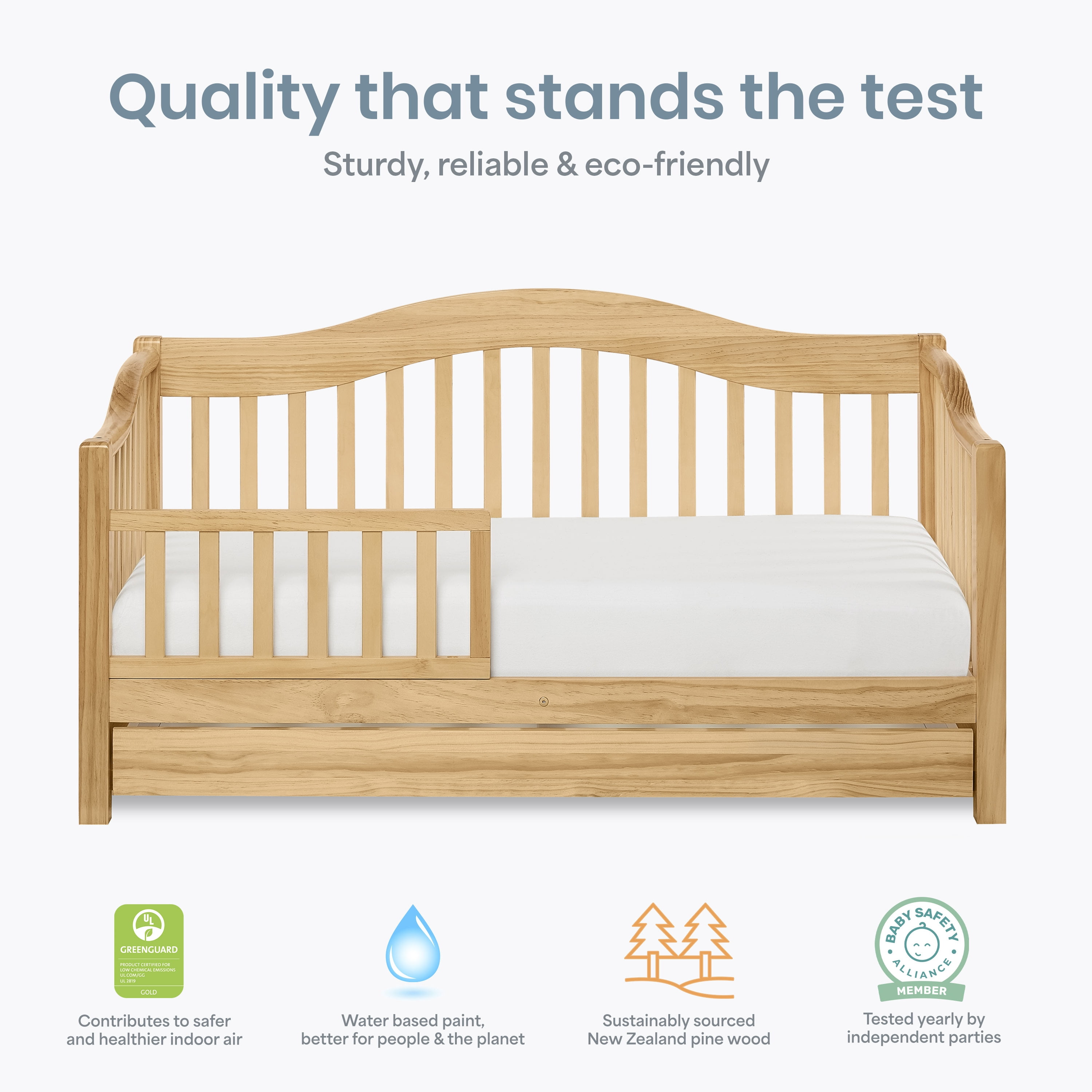Dream On Me Toddler Daybed with Storage, Natural