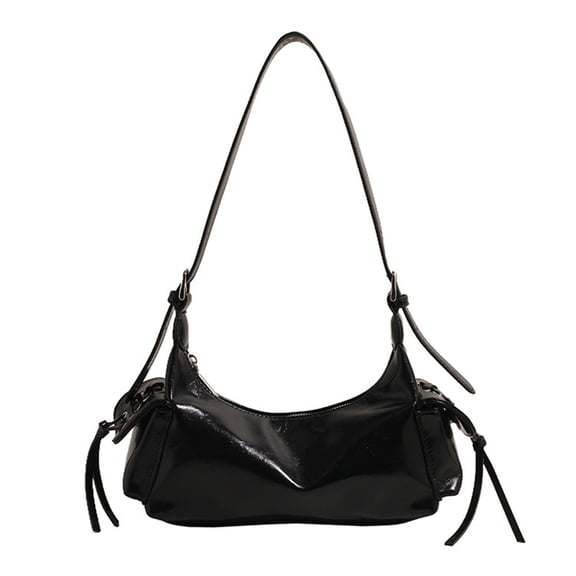HUISZJ Shoulder Bag, Punk Style Shoulder Bag Clutch Handbag, PU Leather Top Handle Handbag for Travel Commute Work (Black)